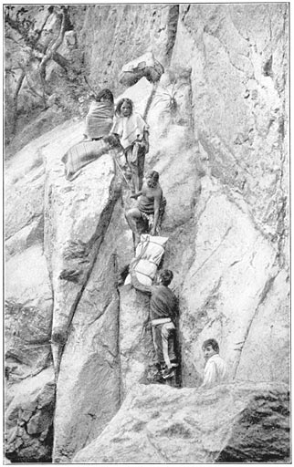 Taking my baggage down an Indian Trail in the Barranca de San Carlos.