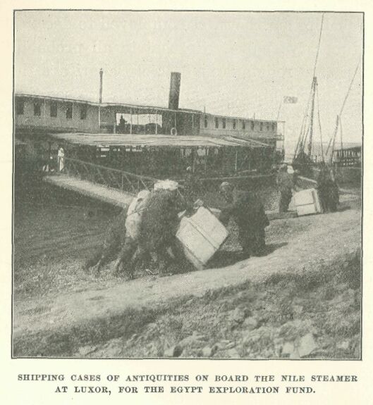 331.jpg Shipping Cases of Antiquities on Board the Nile
Steamer at Luxor, for the Egypt Exploration Fund. 
