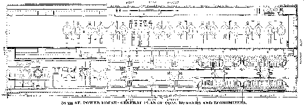 58TH ST. POWER HOUSE—GENERAL PLAN OF COAL BUNKERS AND
ECONOMIZERS.