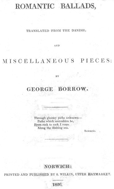 Title page of Romantic Ballads