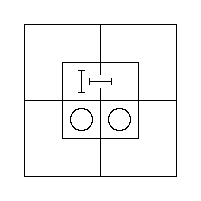 Diagram representing x m and y m exist and x prime m does not exist