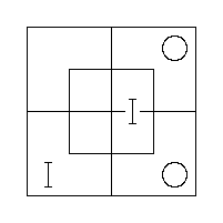 Diagram representing x prime m prime exists and all y prime are m