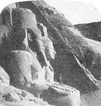 Copyright 1904
by Underwood and Underwood THE SIXTY-FIVE-FOOT PORTRAIT STATUES OF
RAMSES II 